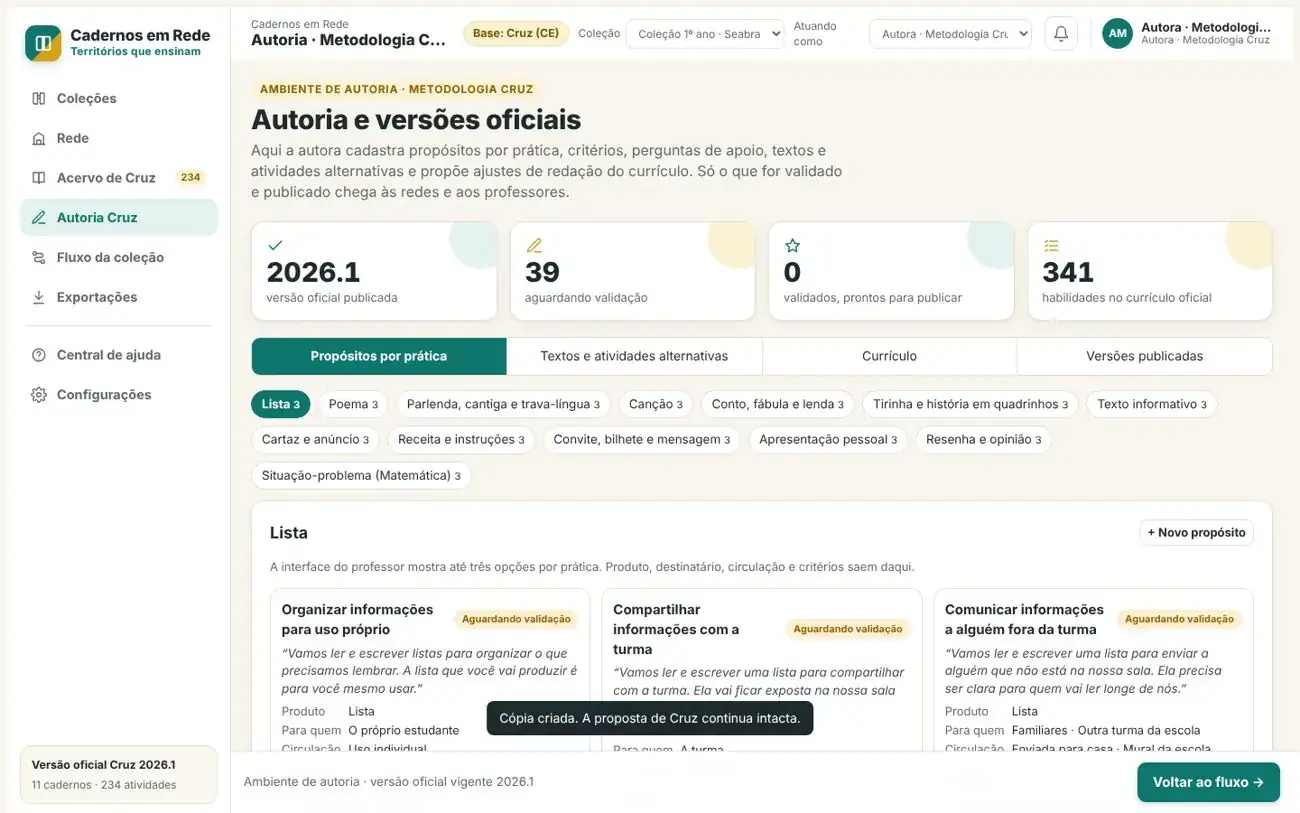 Ambiente de autoria com estados de validação